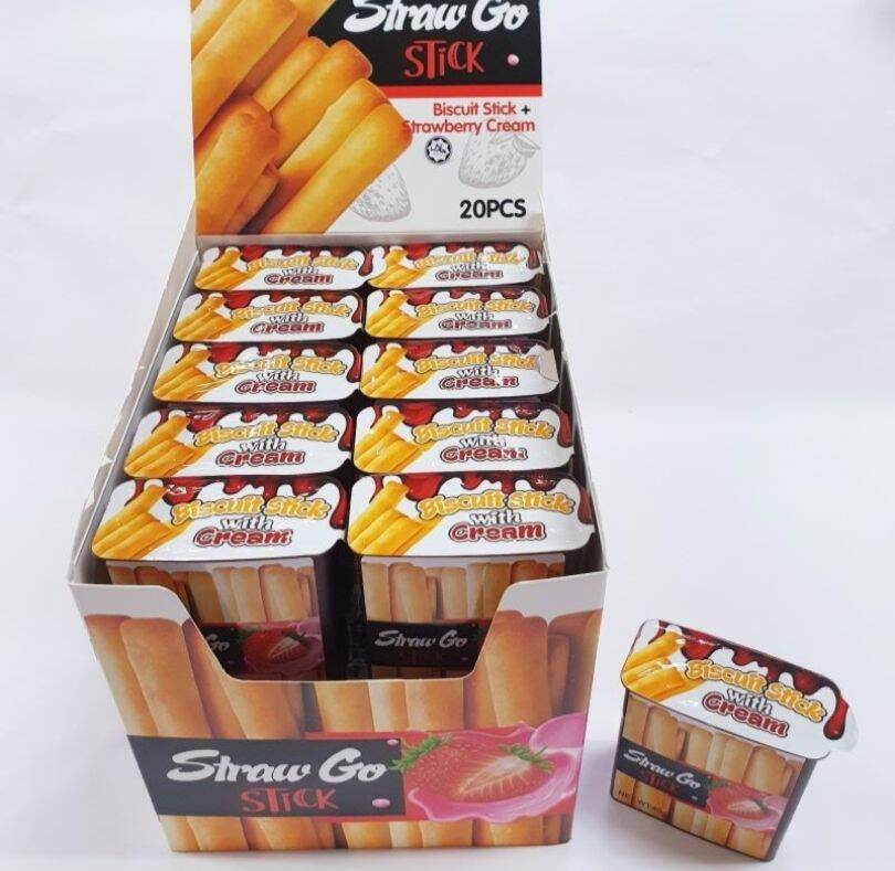 Beng kee ♥️READY STOCK♥️ stw  BISCUIT STICK WITH CREAM 40G草莓口味饼干