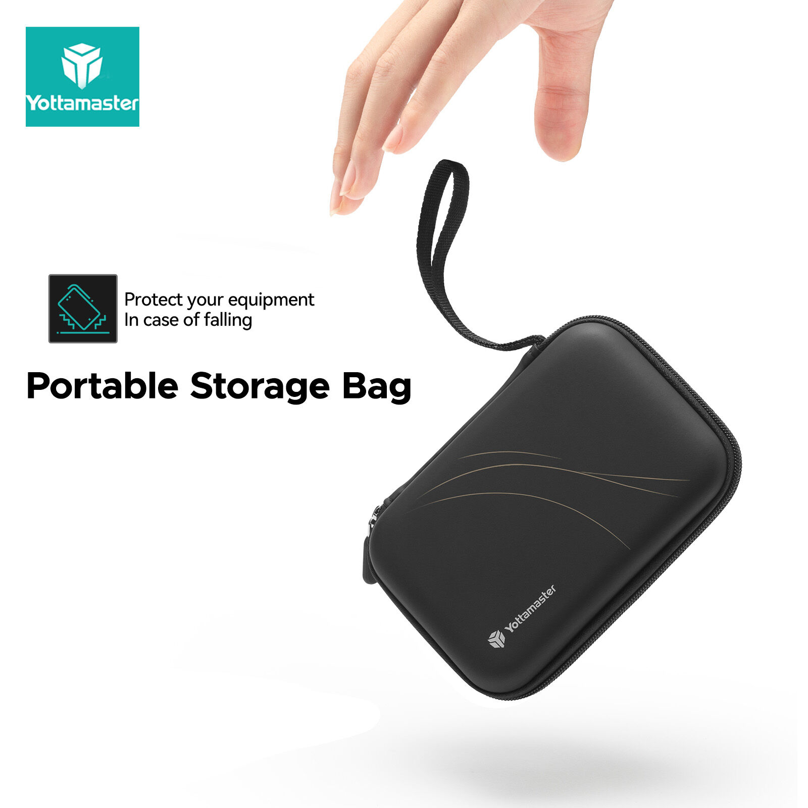 Yottamaster 2.5 Inch Hard Drive Case Portable EVA HDD Storage Bag Shockproof Waterproof External Hard Disk Pouch for 2.5" SSD HDD USB Cable Earphone Flash Drive ราคา 137 บาท*ส่งฟรี