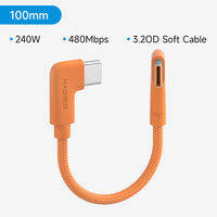 HAGIBIS USB C để USB C Cáp năng lượng từ ngân hàng loại góc bên phải ngắn-c Dây sạc nhanh PD 240W cho iPhone 17/16/15 Pro Max