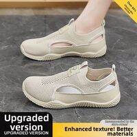 JIFANPAUL | Breathable Mesh Slip On Sandals for Women Soft Sole Comfortable Summer Outdoor Shoes Lightweight Non Slip Flat Shoes for Walking Travel