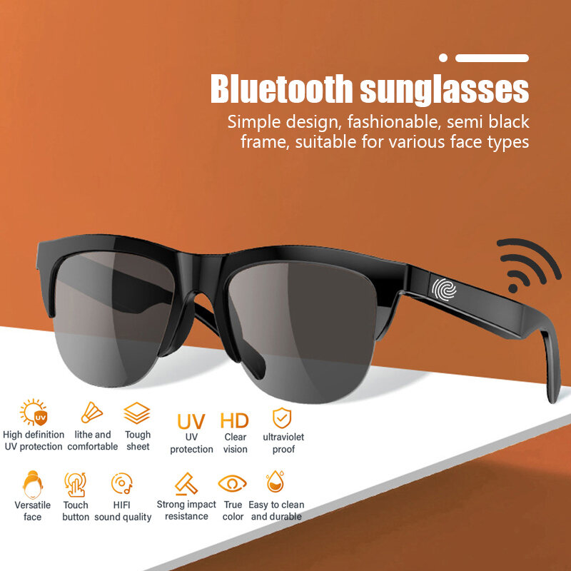TWS Smart Glasses Wireless Bluetooth 5.3 Calling Sunglasses Sport HD Audio  Hands-Free Music Anti-Blue Eyeglasses Outdoor