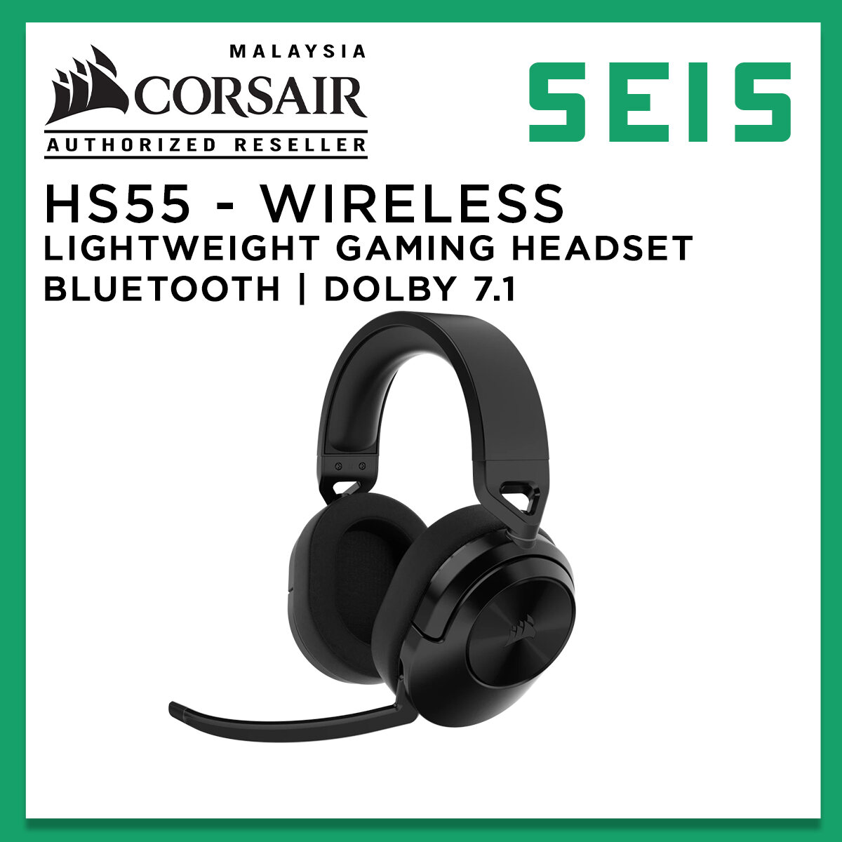 CORSAIR HS55 WIRELESS Gaming Headset Dolby 7.1 Surround Bluetooth ...