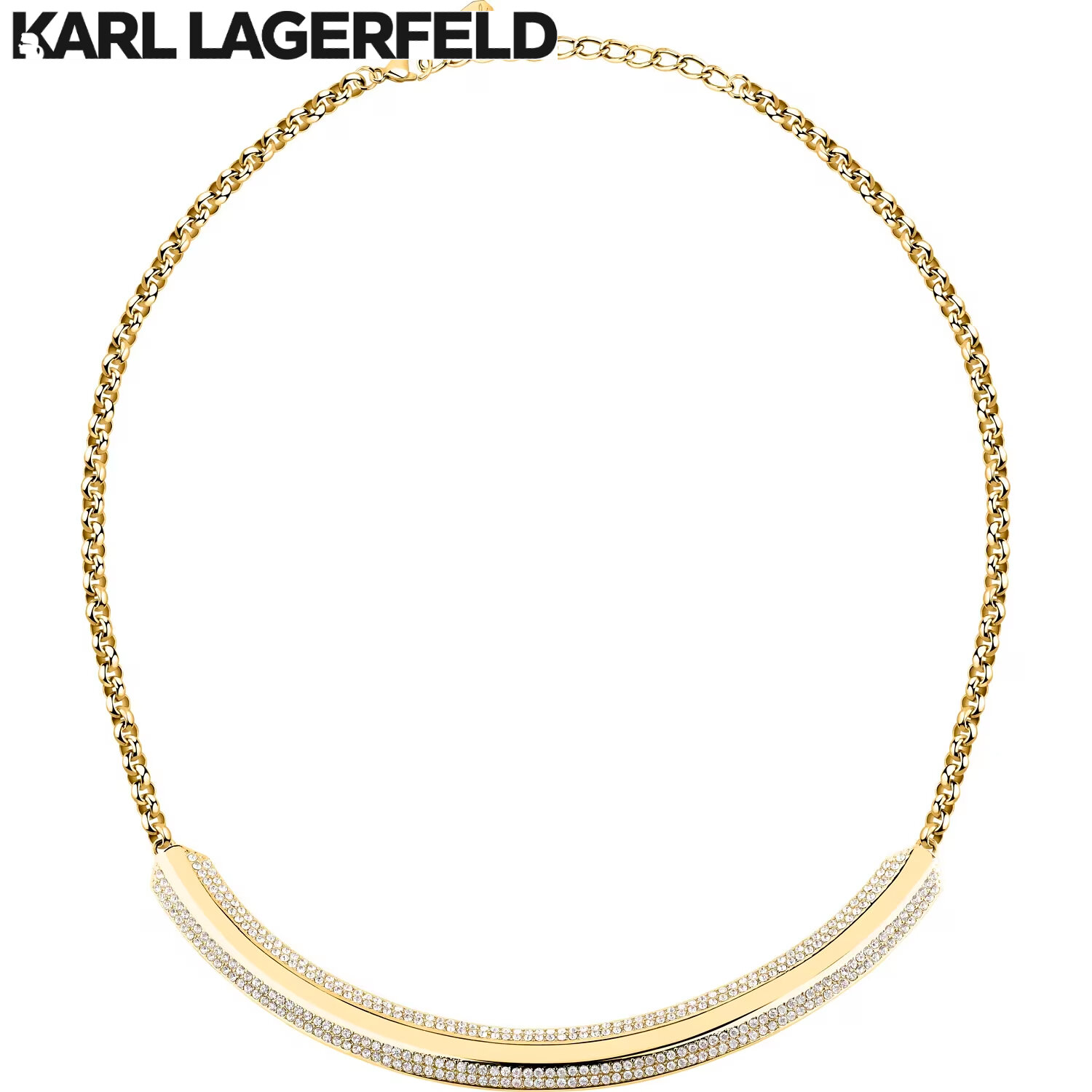 KARL LAGERFELD Bond Pave Necklace Gold 40+5CM KLBJY01 ราคา 8,796 บาท*ส่งฟรี