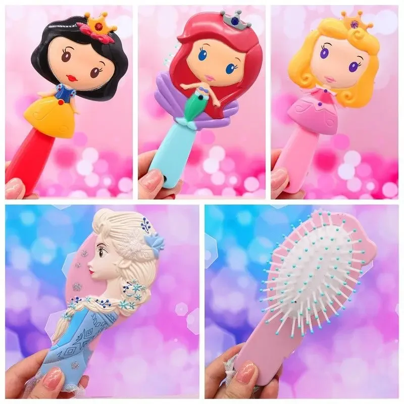 [Ready Stock]Princess Frozen Kid's Girl Cartoon Cute Massage Comb Anti-static Hairbrush Hair Accessories Sikat Rambut
