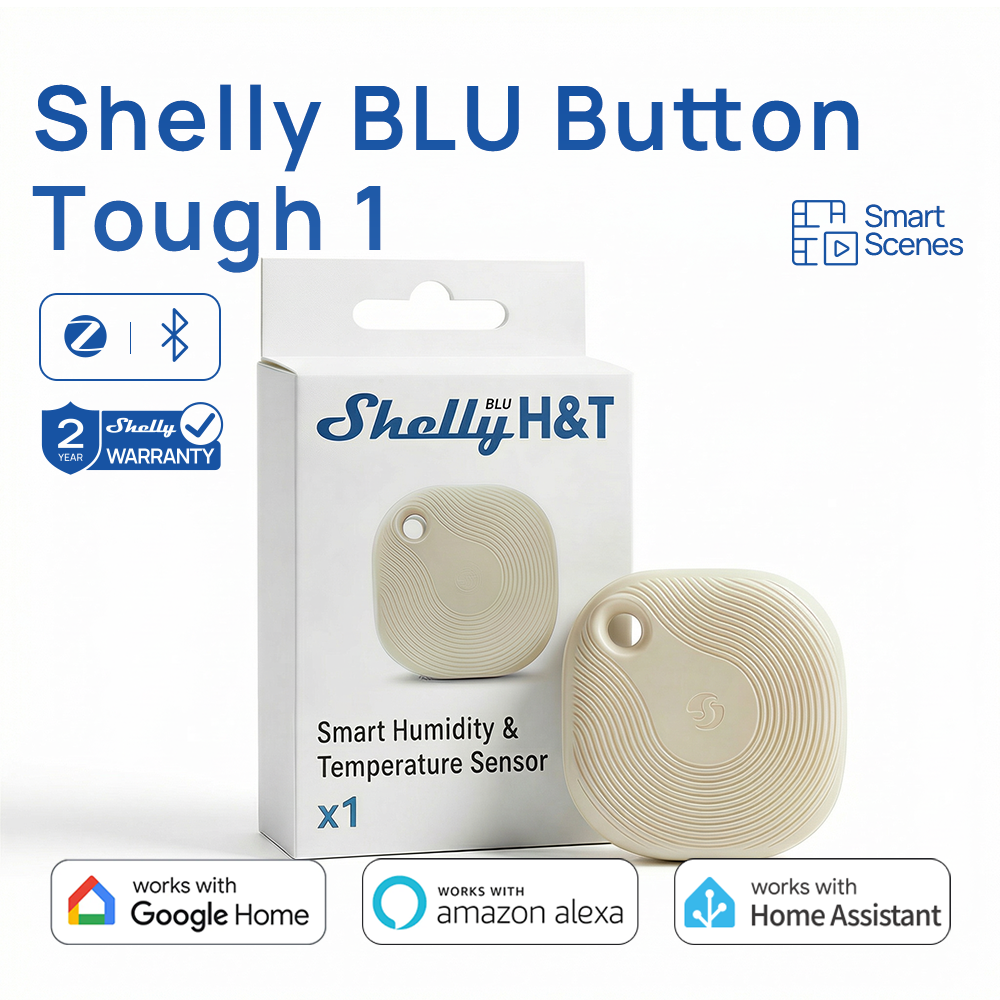 Shelly BLU Button Tough 1 ZB Smart Wireless Scene Switch Bluetooth Zigbee IP54 Waterproof 4 Actions Remote Control Smart Home ราคา 899 บาท*ส่งฟรี