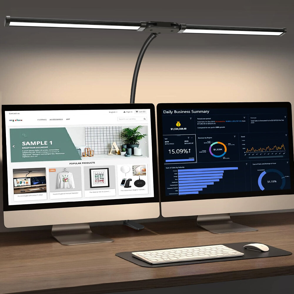 Double Single Head Led Clip Desk Lamp Dimmable Computer Table Lamps Monitor Light Architect Table Lamp for Office Reading Lights