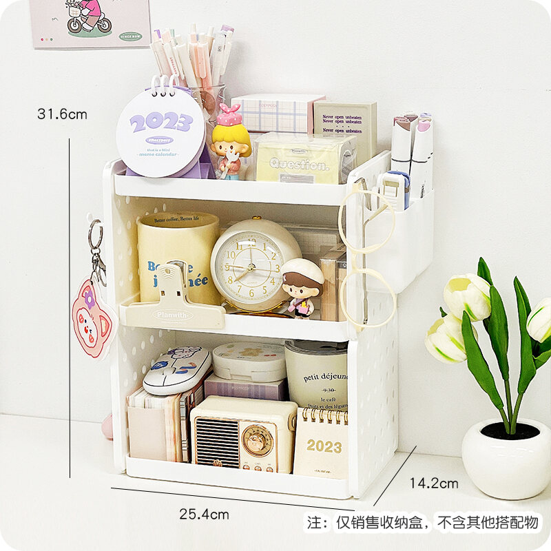 Desktop Storage Rack WireWrap Board Pen Holder Office Desk Storage