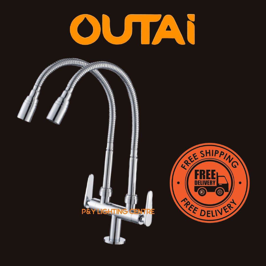 OUTAI OT34046 Double Flexible Pillar Sink Tap Lazada