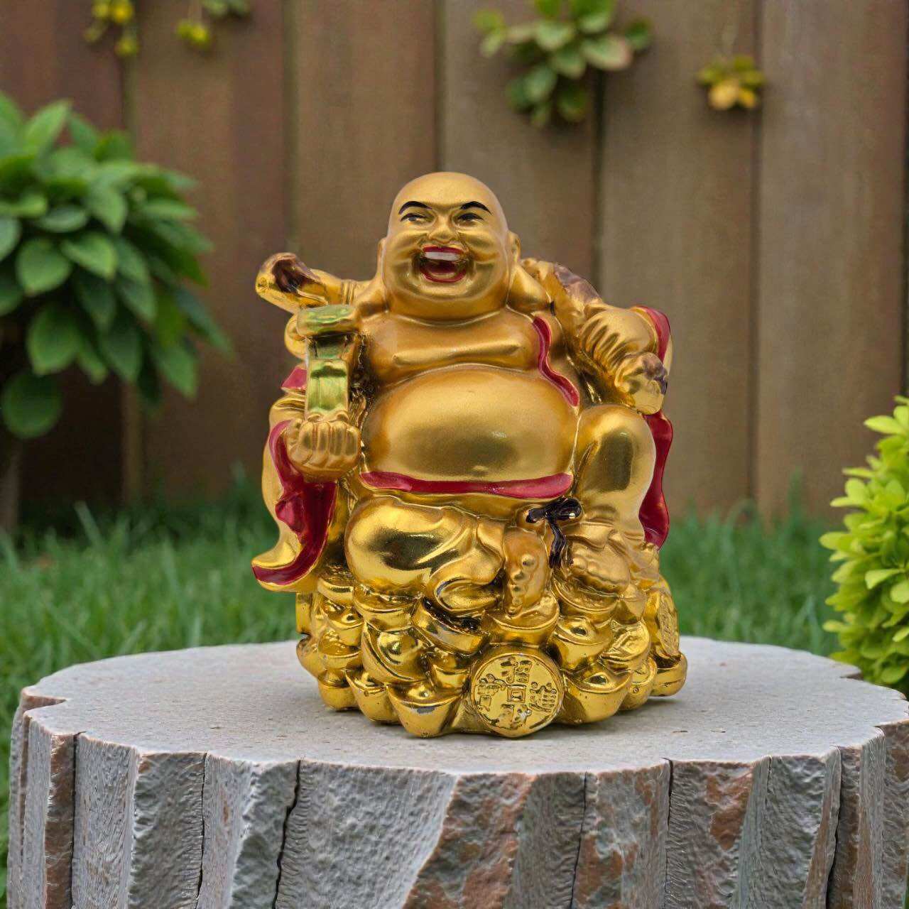 LAUGHING BUDDHA GOLD COLOUR HOME DECORATION