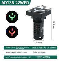 LED Red Green Dual Color Indicator Light AD136-22 Power Signal Light Grounding Isolation Open Circuit Position 22MM 24V110V220V