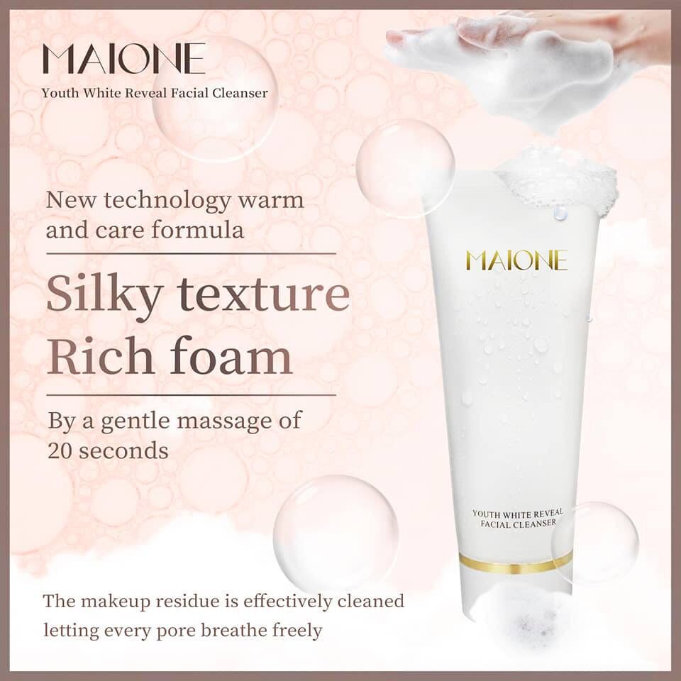 Maione Youth White Reveal Facial Cleanser 100Ml - Free Gift, Exp