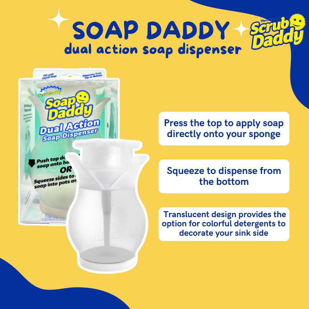 Scrub Daddy Soap Daddy - Dual Action Soap Dispenser New
