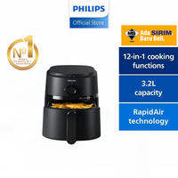 Philips NA110 12-in-1 Airfryer 3.2L |  RapidAir Tech - Deliciously Crisp | Multi-Cooking Modes [Fry Grill Bake…] |  Up to 90% Less Fat | L4 Non-Stick PFOA-Free |  50% Faster vs Ovens |  Dishwasher Safe |  2 Yrs Warranty |  Genuine Product |  NA110/09