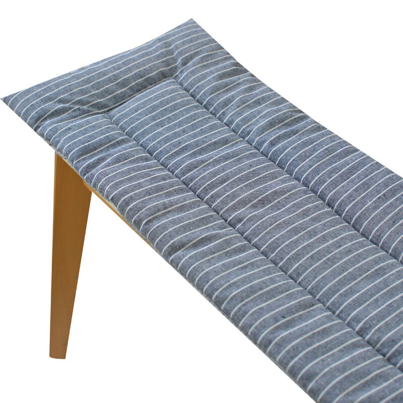 Modern Simple Long Rectangle Wooden Bench Cushion Sofa Shoe Replacement Pad Seat Pad Home Decorative Fabric Stripe Pattern