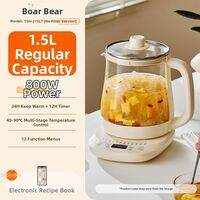 [China Plug Adapter Needed]Bear | Multifunctional Insulated Glass Kettle