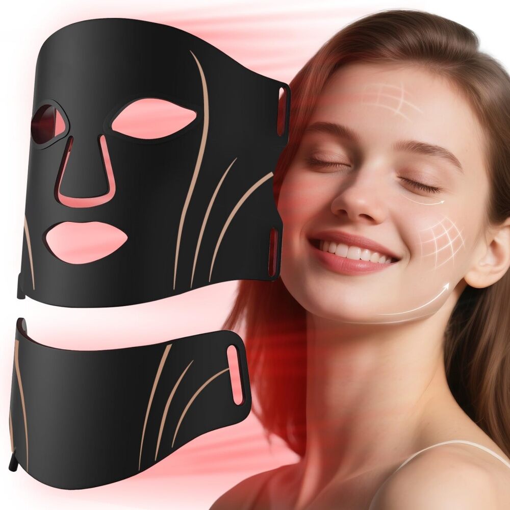 IKeener Red Light Mask for Face and Neck - Facial Skin Care Device, Portable, Lightweight, Rechargeable and Ergonomic Design for Home (Black) ราคา 2,999 บาท*ส่งฟรี