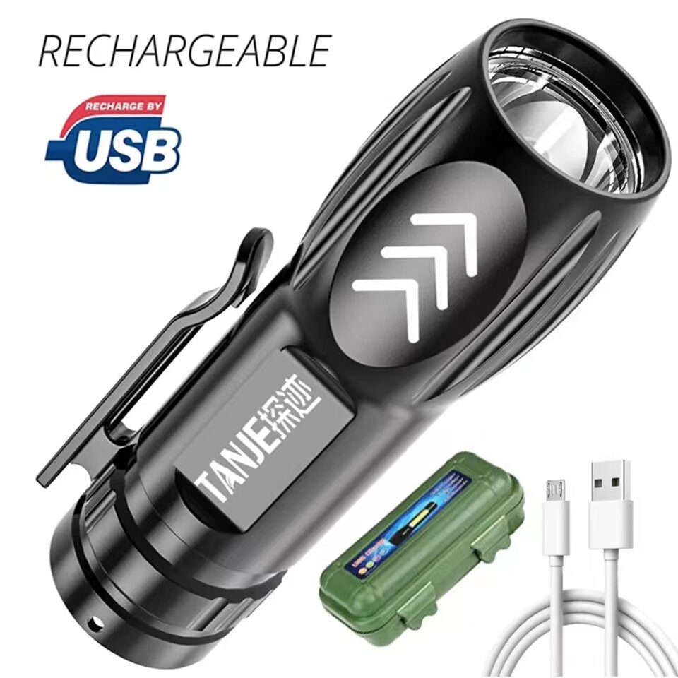 Mini Portable Torchlight Chargeable Mini Torchlight Led Flashlight Rechargeable Torchlight Sport Lampu Suluh Kecil
