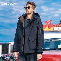 Enjeolon | High-Puff White Goose Down Hooded Winter Work Jacket Thermal Reflection Insulation