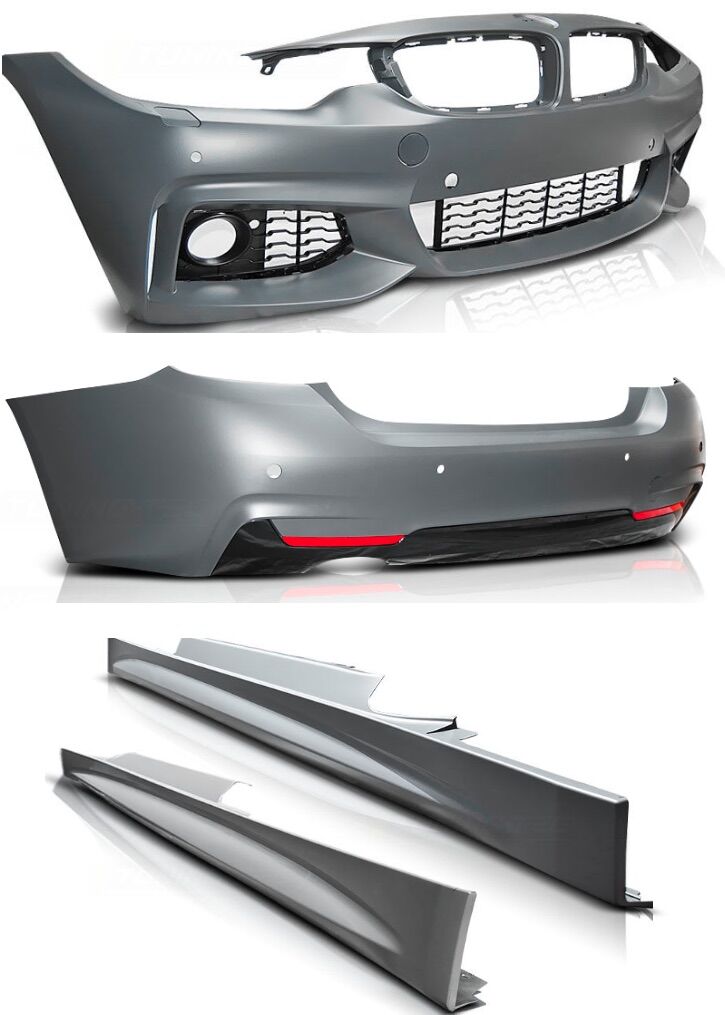 thumbnail interactive-video image 1 of Gloss Black Front Bumper Lip Spoiler Kit For BMW F32 F33 F36 M Sport (2014-2020) – 3-Piece 1 of 3