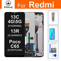 6.74 LCD สำหรับ Xiaomi Redmi 13C 4G 5G 13R Poco C65 23100RN82L 23124RN8 7G อะไหล่สัมผัสทำให้เป็นดิจิทัลประกอบพร้อมเครื่องมือฟรี