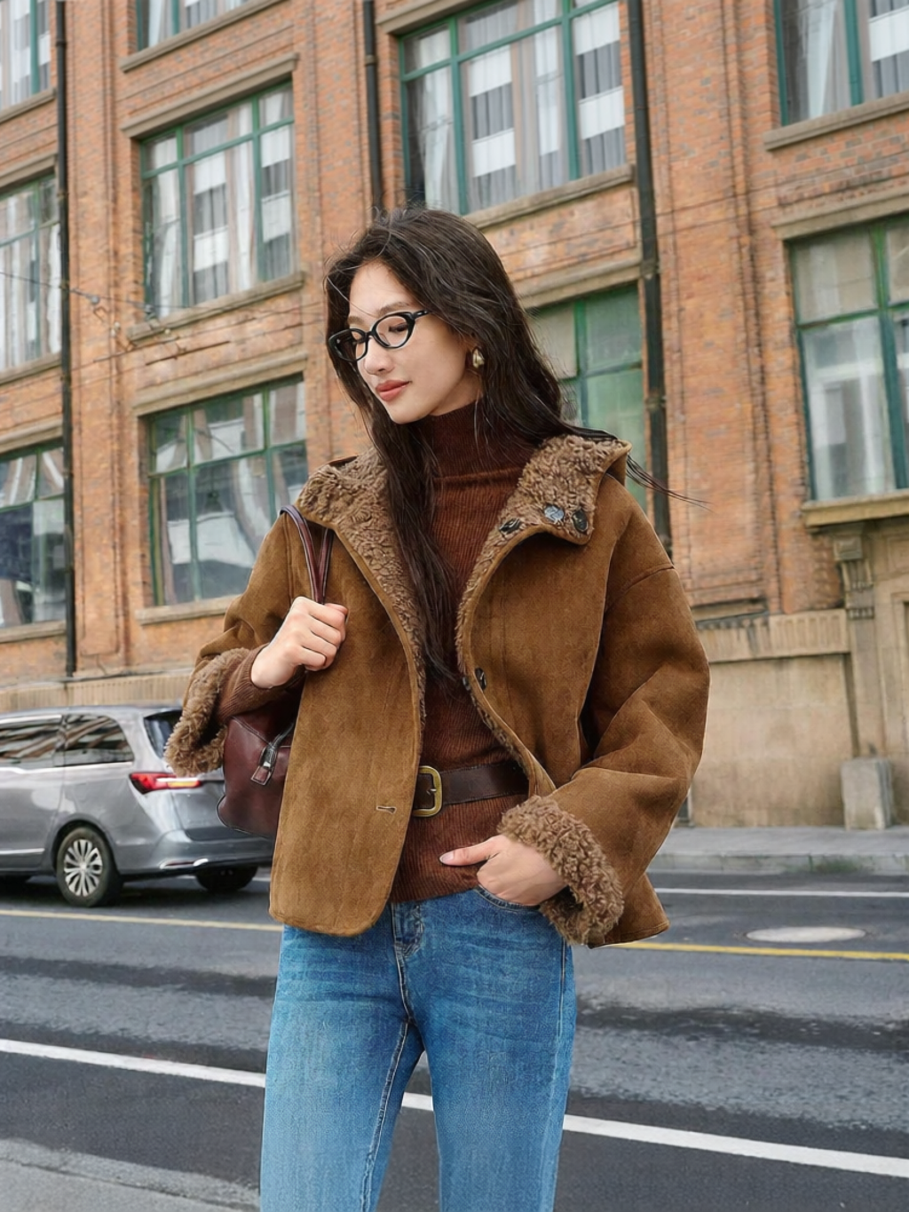 JZ ANNAKRO | Fashionable Two-Way Wearing Faux Deer Skin Short Coat Harga 791 Ringgit*Penghantaran Percuma