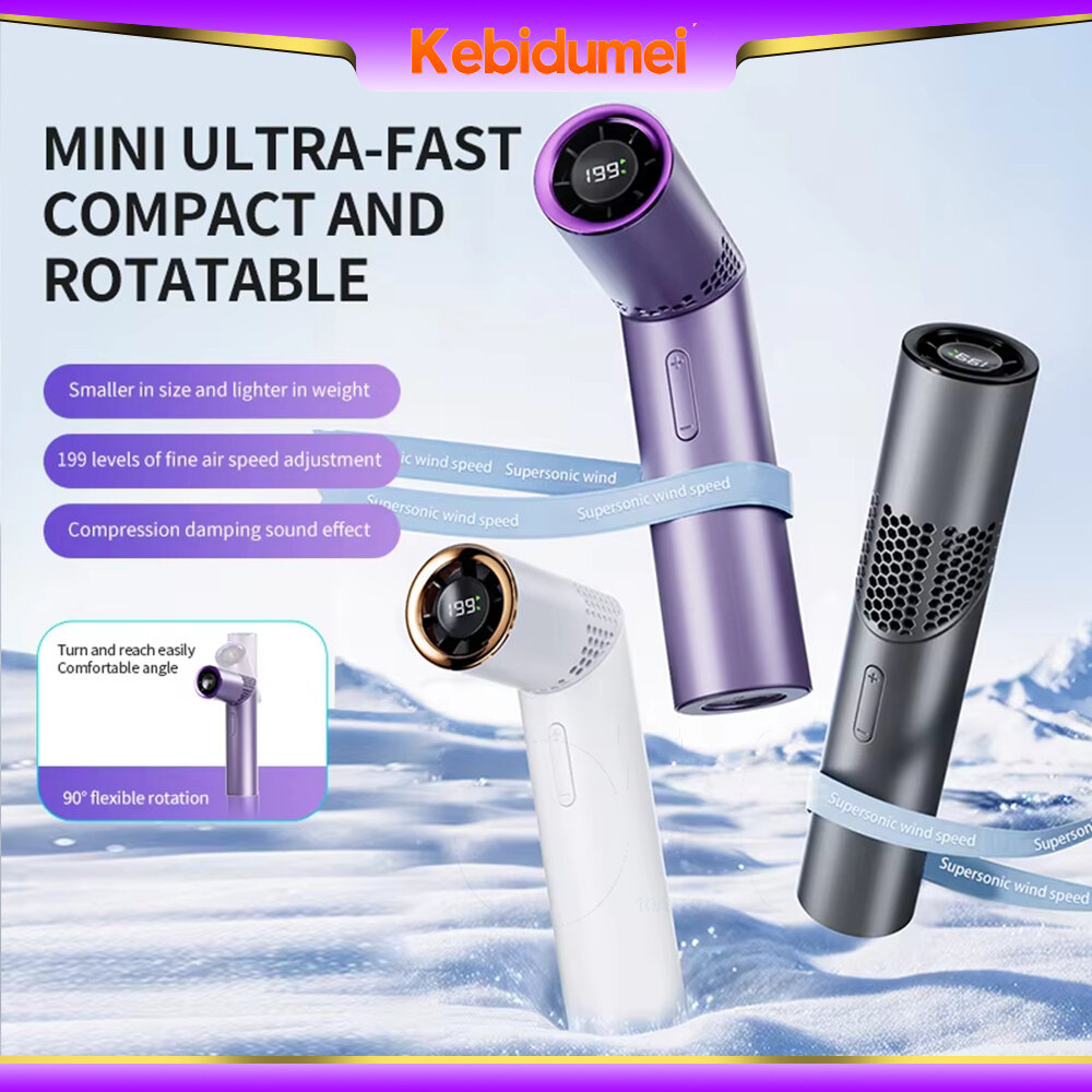 kebidumei 3000mAh Portable foldable handheld fan 20000 r\min USB rechargeable mini fan, with LED display, 199-speed settings ราคา 692 บาท*ส่งฟรี