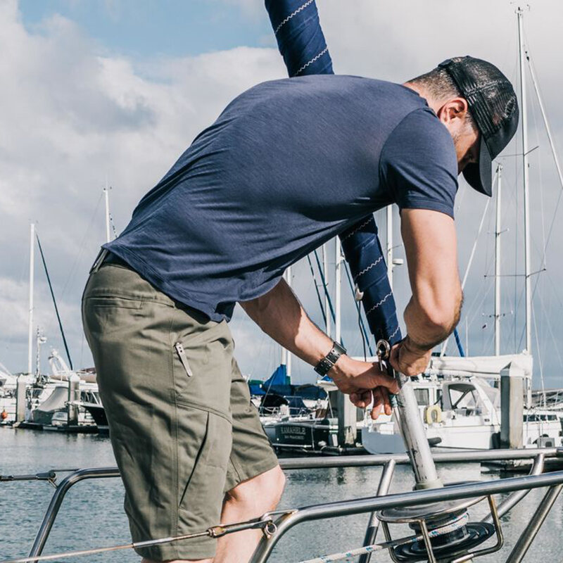 Men's Merino Wool Quick Dry Short Sleeve T-Shirt Breathable Sweat Absorbent Antibacterial Odor Control round Neck Outdoor Sun Protection Summer Half Sleeve