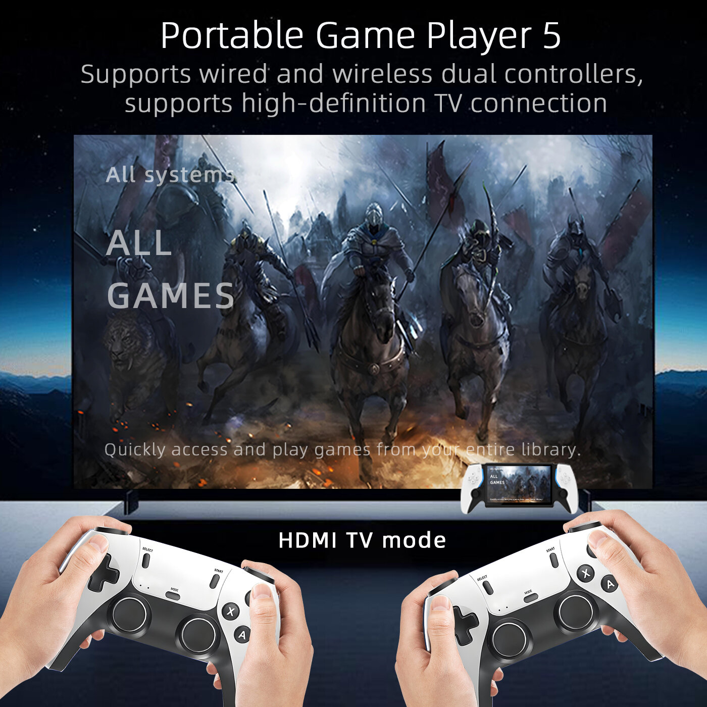 Console di gioco portatile retro con ampio schermo e 64gb memoria_voghion.com