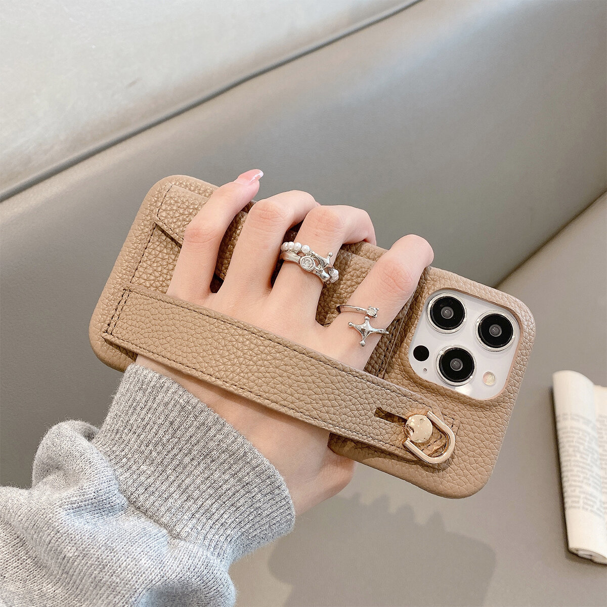 Luxury Leather Phone Case With Card Holder For Iphone Pro Max_voghion.com