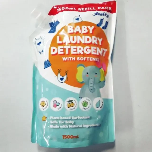 ANAKKU NATURAL BABY LAUNDRY DETERGENT 1500ML REFILL PACK ( PLANT BASED SURFACTANT ) ( with softener