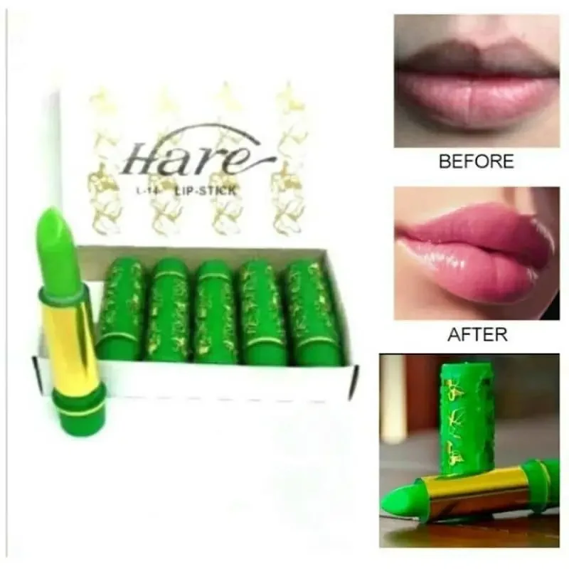 Lipstik Mekah Hare Lipstick Green Lipstick Rama-Rama Warna ikut darah Changing Colour Lipstick Hare Lipstick hijau