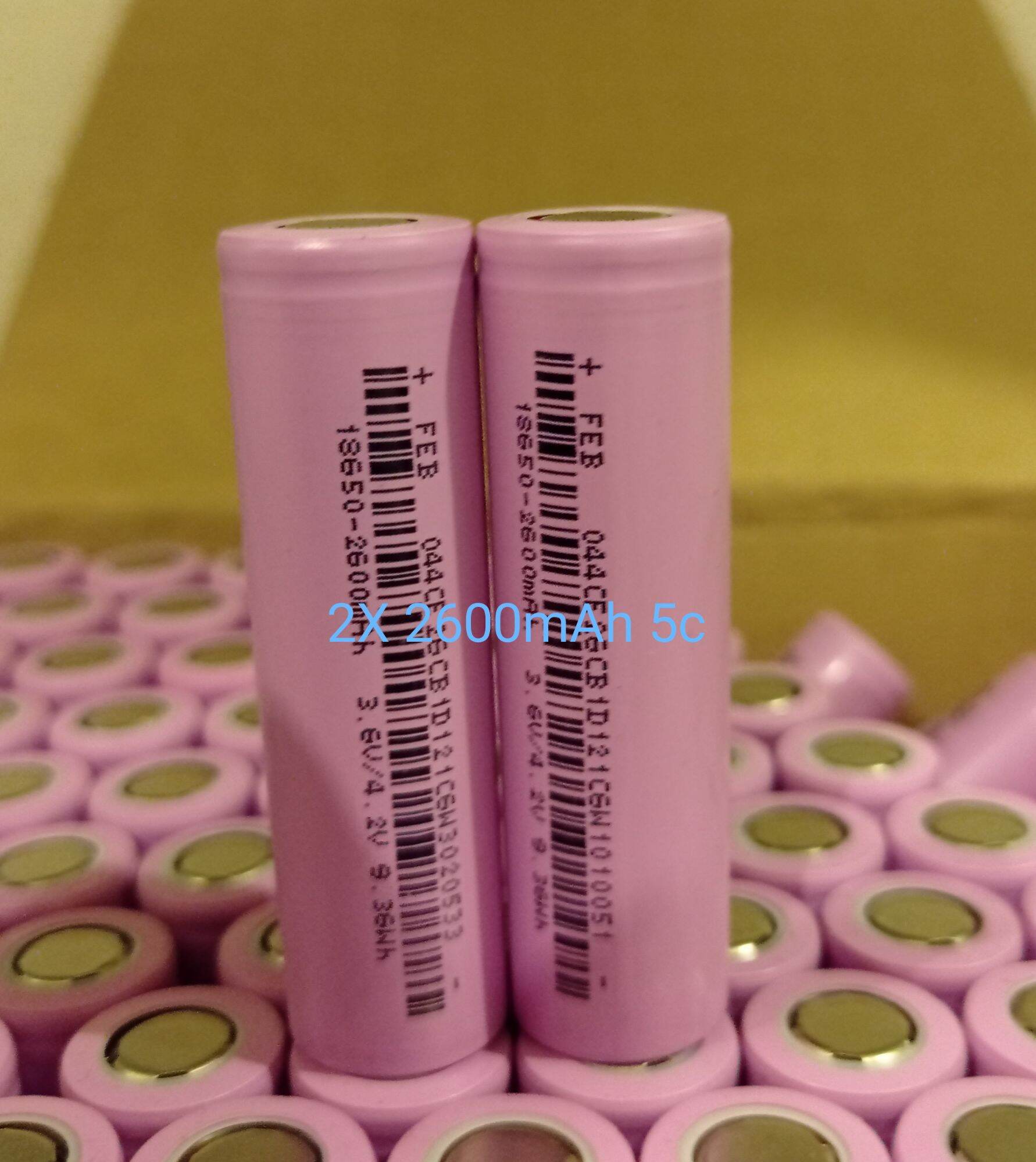 Actual Capacity 18650 2600mAh 3.7v 5C FLAT TOP High drain Rechargeable ...