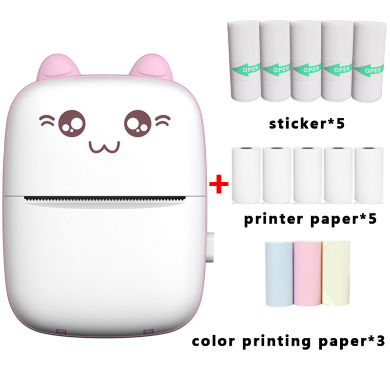 Student Pocket Mini Printer Set Small Portable Photo Printer Color ...