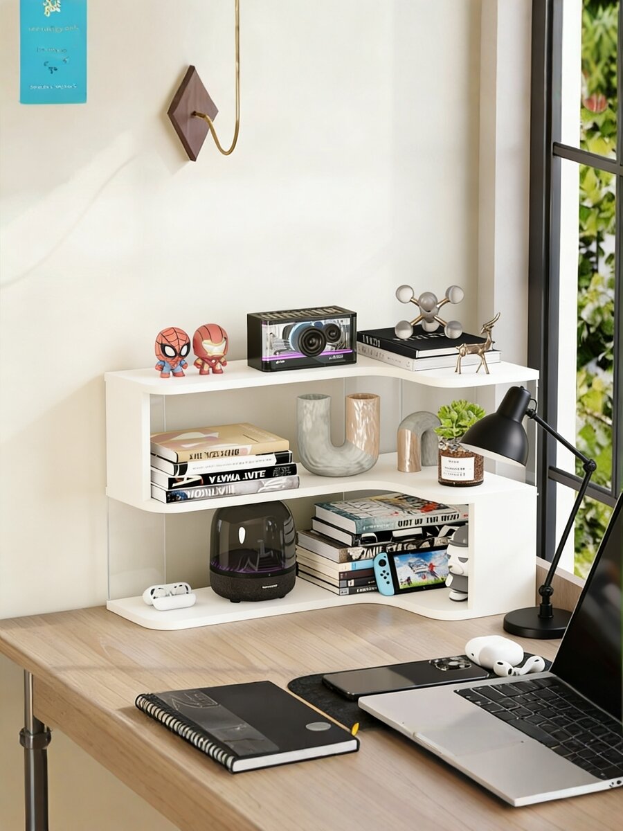 Corner Multi-level Storage Rack Desktop Organizer Harga  108 Ringgit*Penghantaran Percuma