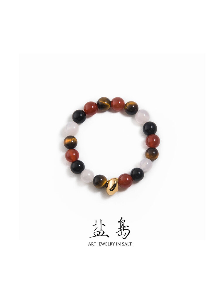 Elegant Niche Designer Red Agate and Tiger Eye Stone Bracelet Harga  368 Ringgit*Penghantaran Percuma