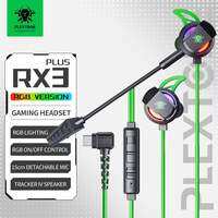 PLEXTONE RX3 PLUS In-ear Type-c Interface Wired Game Earphones Pluggable Long Mic RGB Light Mobile Phone Computer
