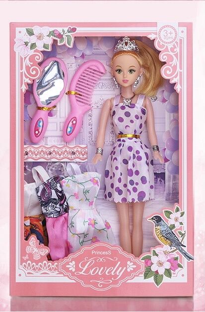 Barbie Doll Set Girl Pretend Play Fashion Princess Dress Bag Mirror Comb Patung Perempuan Kanak Dress Up Game Lazada