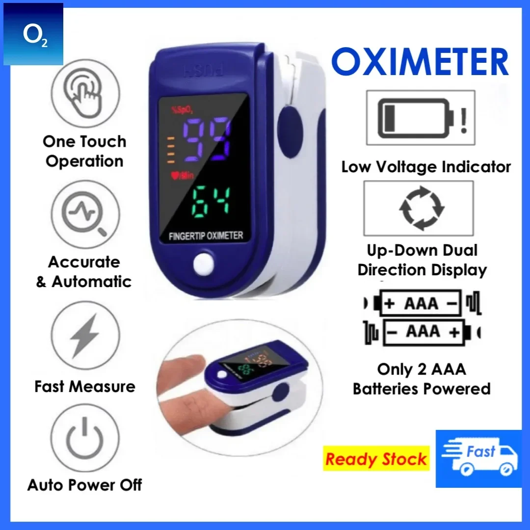 [Ready Stock] Fingertip Pulse Oximeter Tested 100% Function Genuine Oximeter (SpO2 & Pulse Rate)