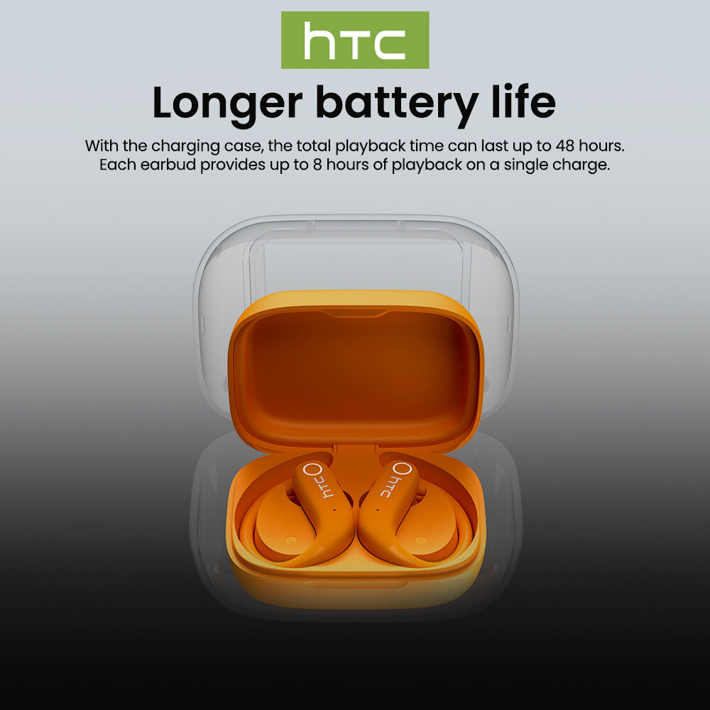 HTC NE61 Bluetooth Earphone AI Translate Real-Time Translation Heart Rate Monitoring TWS Bluetooth 6.0 Earbuds HIFI Sound