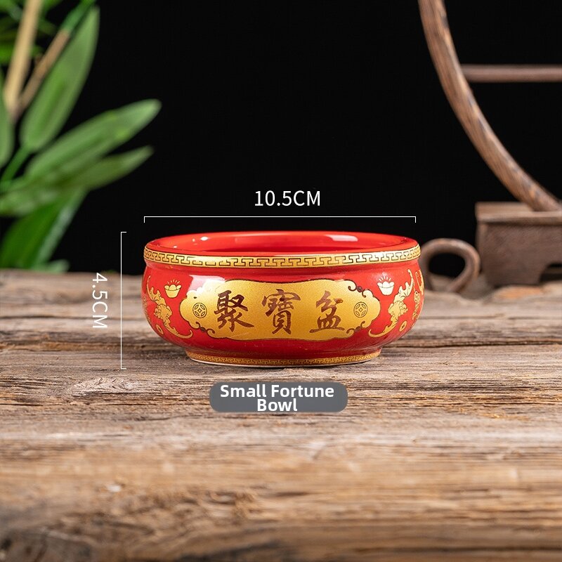 Chinese Ceramic Treasure Bowl Home Living Room Decorative Ornaments Wealth Attracting Money Box Entrance Decoration Art Crafts