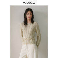 Mango | Summer New Style Knitted Top with Lace Hollow and Wavy Hem