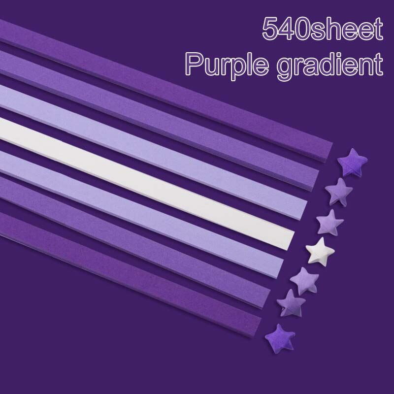 540 Sheets Double Sided Star Folding Strips Rainbow Gradient Origami Paper for Teaching Incentive Supplies Student Rewards TMZ