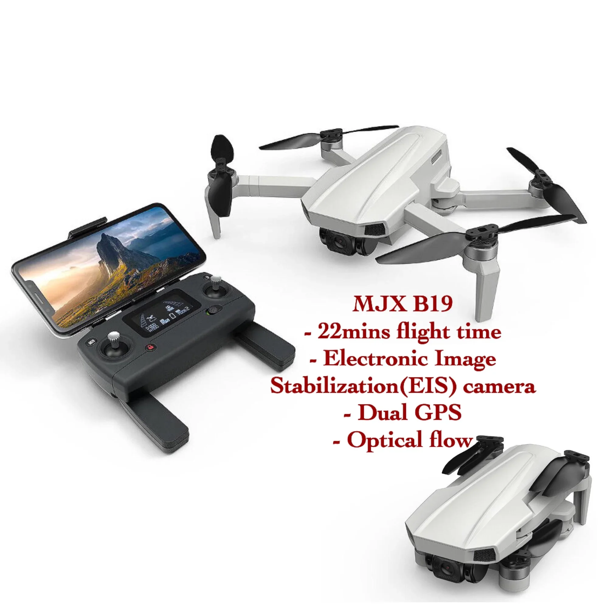 MJX B19 EIS 4K 5G WIFI Camera 22mins Optical Flow Positioning Brushless RC Quadcopter Drone