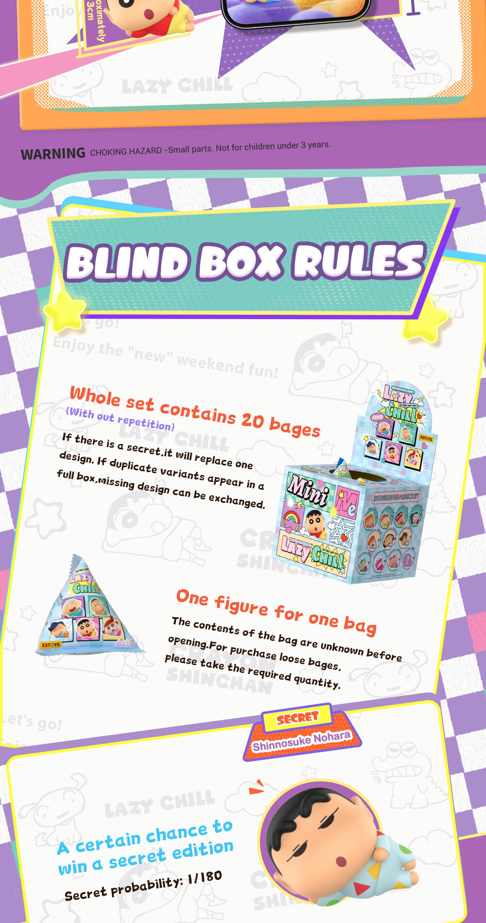 52TOYS Crayon Shin-chan MiniMe Series-Lazy Chill Series Blind Box