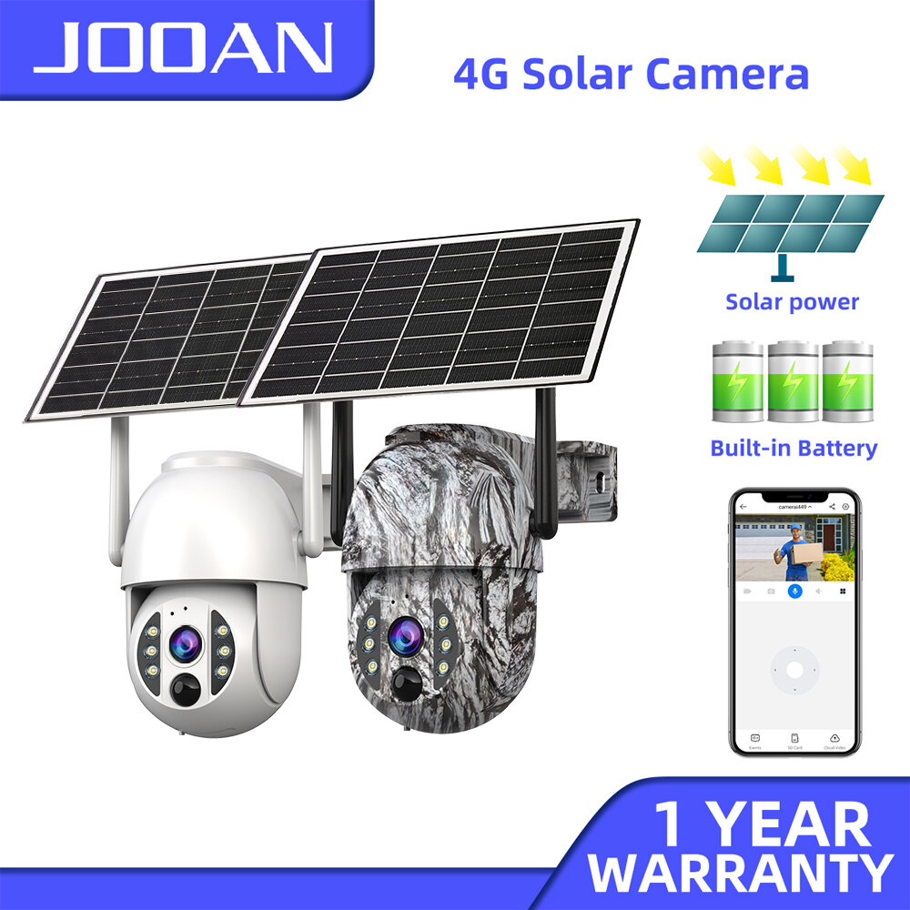 JOOAN 5MP HD Outdoor Waterproof 4G Solar Camera - Night Vision, PIR Human Detection, Wireless Video Surveillance, Built-in 4G sim, Supports Cloud Storage ราคา 1,906 บาท*ส่งฟรี