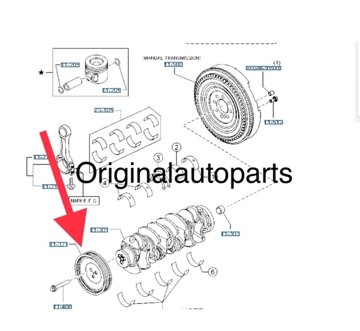 Ford Ranger T6 2.2 Crankshaft Pulley. Lazada