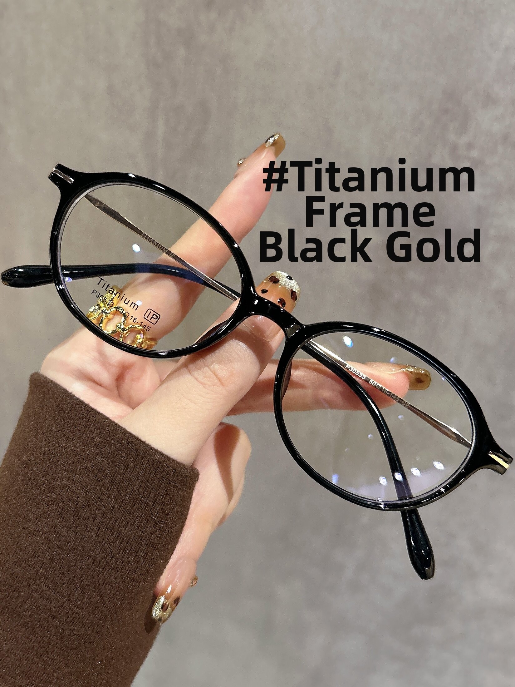 Black Ultra-light Titanium Round-frame Eyeglasses 7g Harga  144 Ringgit*Penghantaran Percuma