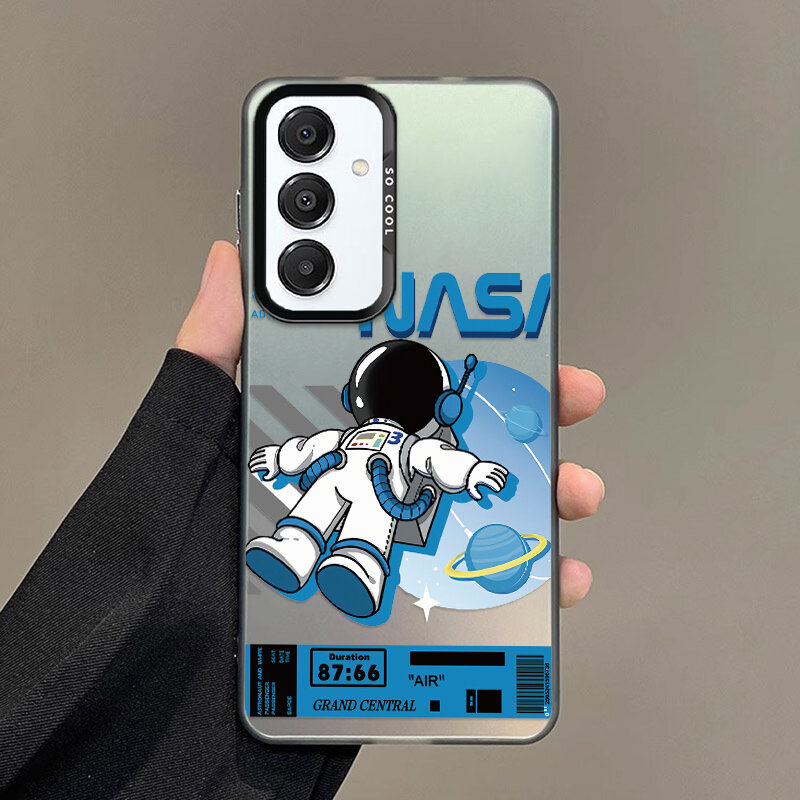 Samsung%20S25%20FE%20Smile%20Astronaut%20nasa%20Square%20Phone%20Case%20Matted%20Hard%20Plastic%20Casing%20Cover%20-%20Image%204