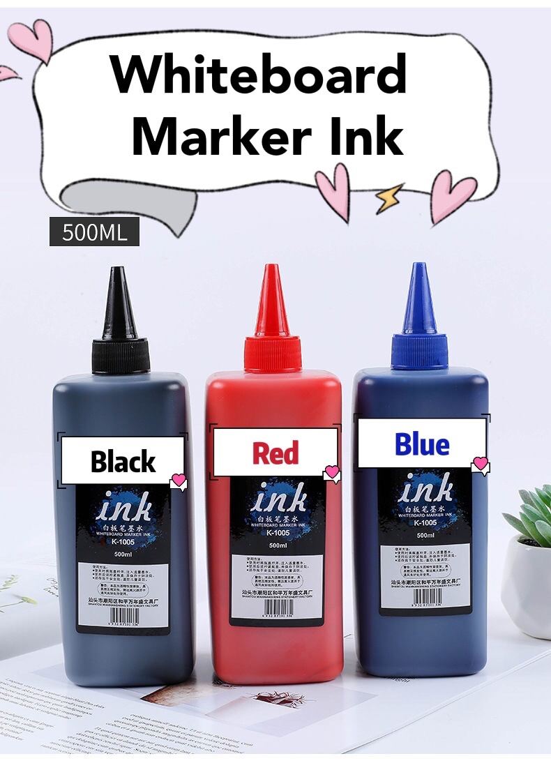 🔥Ready stock🔥 500ml/450ml Whiteboard marker pen Refill black Red