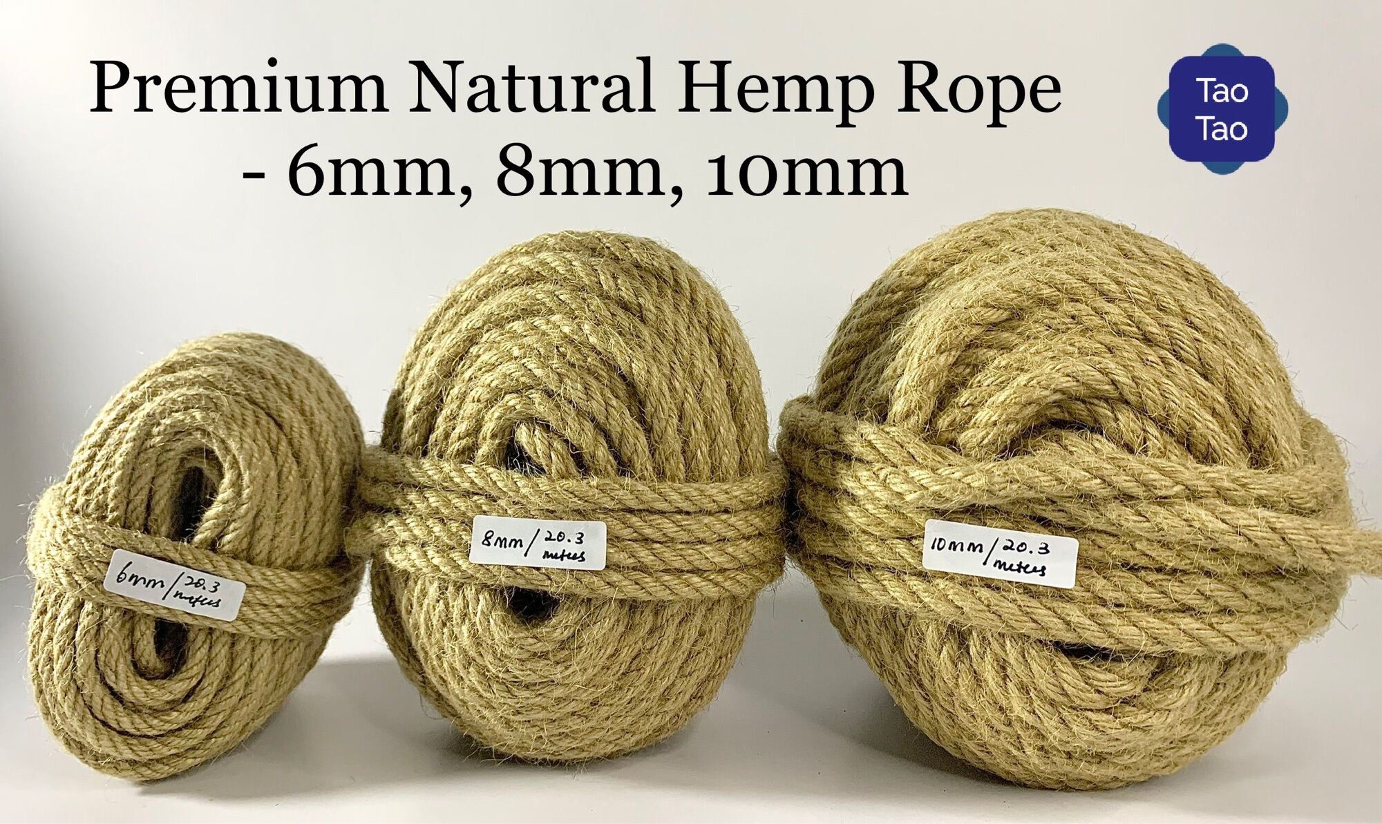 6mm/8mm/10mm Natural Premium Bright Brown Twine Hemp rope/Jute rope/Tali  guni for cat scratcher rope, gardening, decoration, DIY craft, macrame/  天然环保麻绳，制作猫捉板，庭院布置，手工美术艺品 - Ready stock